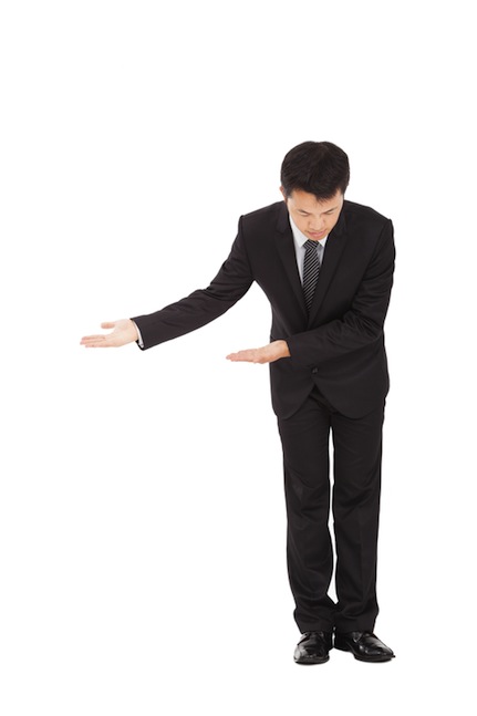 Chinese man bowing to welcome you to TERRA Editors